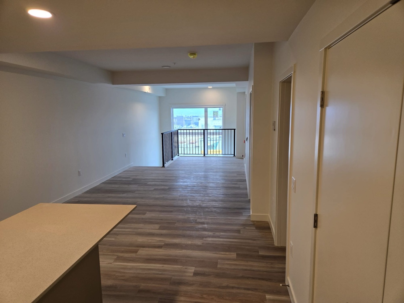 Painted open-plan suite interior